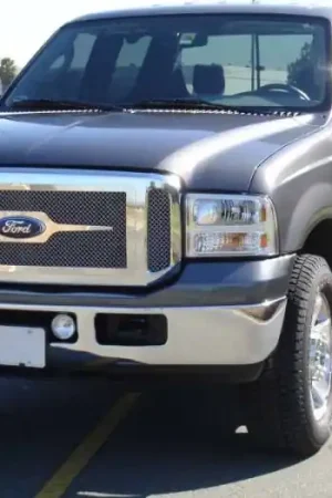 Hassle-Free Returns Ford Superduty T-Rex Upper Class Polished Stainless Mesh Grille with Optional Logo Plate - 54561