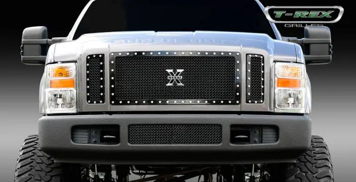 Limited Time Ford Superduty T-Rex X-Metal Series Studded Main Grille - All Black - 3PC - 6715631