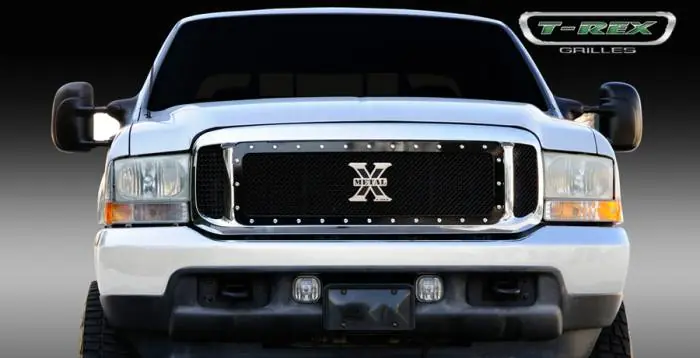 Latest Ford Superduty T-Rex X-Metal Series Studded Main Grille - All Black - 3PC - 6715701