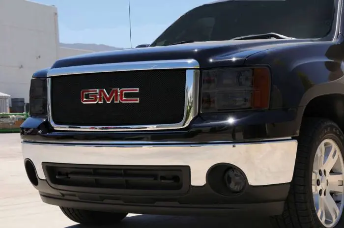 GMC Sierra T-Rex Sport Series Formed Mesh Grille - All Black Powdercoat with Logo Opening - 46207 Reduced Price