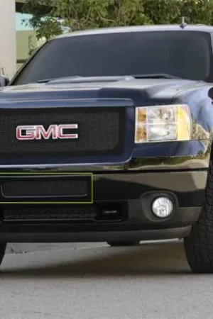 GMC Sierra T-Rex Upper Class Polished Stainless Bumper Mesh Grille - Top Steel Bumper Opening - All Black - 52209 Warranty Included