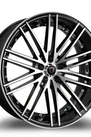 MARQUEE WHEELS M3246 5x112 20x10.5+30 BLACK / MACHINED Money Back Guarantee