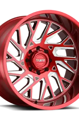Buy Direct Tuff T4B 8X180 26X14 -72 CANDY RED W/ MILLED SPOKE