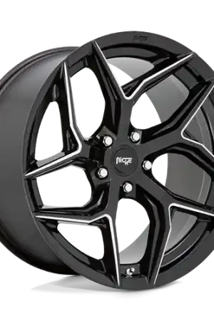 Worldwide Shipping Niche 1PC M266 TORSION 5X112 20X10.5 +40 GLOSS BLACK MILLED