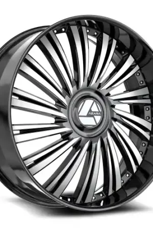 Azara AZX-102 5x112/5x114.3 22x8.5 +38 Gloss Black & Machined Free Delivery