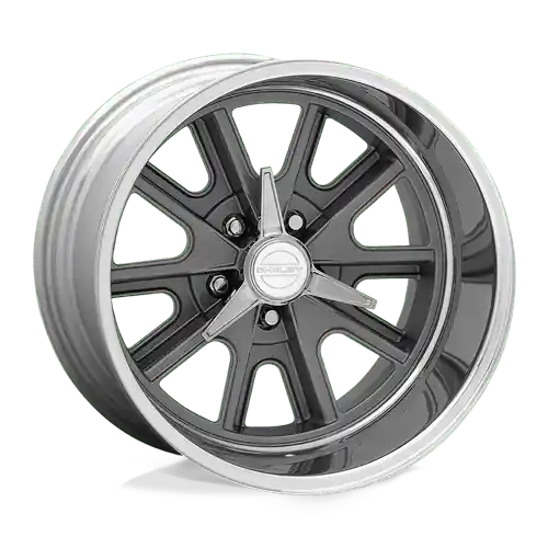 American Racing Vintage VN427 SHELBY COBRA 5X120.65 15X8 0 TWO-PIECE MAG GRAY CENTER POLISHED BARREL Exclusive