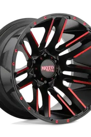Trusted Brand Moto Metal MO978 RAZOR 6X135 20X10 -24 SATIN  BLACK MACHINED RED TINT