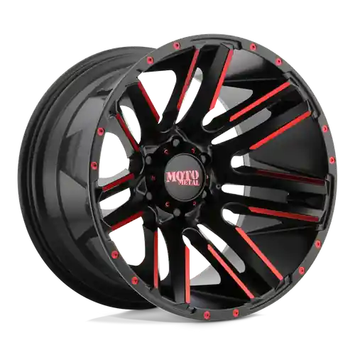 Trusted Brand Moto Metal MO978 RAZOR 6X135 20X10 -24 SATIN BLACK MACHINED RED TINT