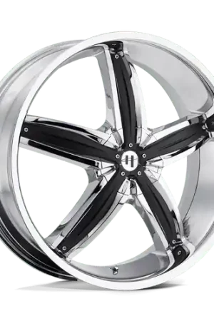 Premium Helo HE844 5X105/5X114.3 20X8 +48 CHROME PLATED WITH GLOSS BLACK ACCENTS