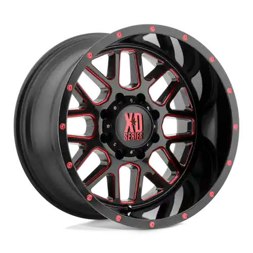 Direct From Manufacturer XD XD820 GRENADE 6X139.7 20X12 -44 SATIN BLACK MILLED WITH RED CLEAR COAT