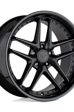 Bargain TSW PREMIO 5X120 19X8.5 +20 MATTE BLACK W/ GLOSS BLACK LIP