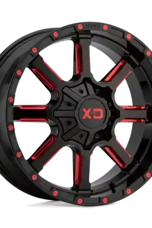 Affordable XD XD838 MAMMOTH 6X135/6X139.7 20X9 +0 GLOSS BLACK MILLED WITH RED TINT CLEAR COAT