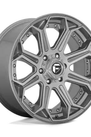 Original Fuel 1PC D705 SIEGE 8X170 26X14 -75 BRUSHED GUN METAL TINTED CLEAR