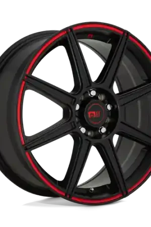 Final Sale Motegi MR142 CS8 4X100/4X114.3 17X7 +40 SATIN BLACK WITH RED STRIPE