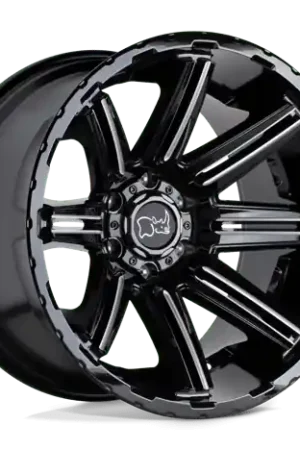 Price Drop Black Rhino RAMPAGE 6X139.7 20X12 -44 GLOSS BLACK W/ MIRROR CUT FACE & TRANSLUCENT CLEAR