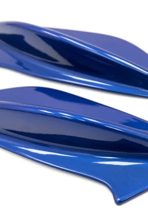 Same Day Shipping OLM STI Spoiler Side Fins - WR Blue Pearl - 2015-2021 Subaru WRX / STI