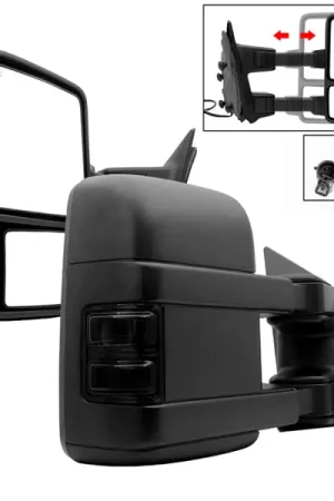 Limited Offer xTune L&R G2 Ford Superduty 99-07 Heated Smoke Signal Telescoping Mirrors MIR-FDSD99S-G2-PW-SM-SET
