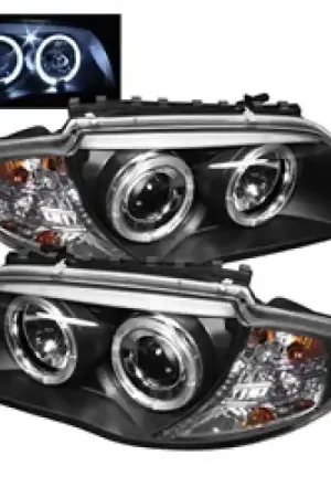 Spyder BMW E87 1-Series 08-11 Projector Headlights LED Halo Black High H1 Low H7 PRO-YD-BMWE87-HL-BK Mega Sale