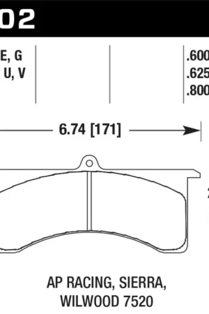 Get Yours Hawk AP Racing 6/Wilwood DTC-50 Race Brake Pads