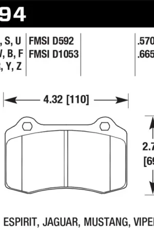 Hawk 2010 Camaro SS DTC-70 Race Rear Brake Pads Limited Offer