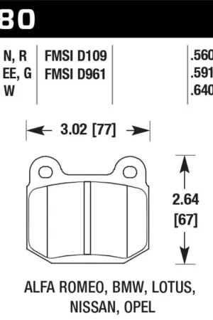 Factory Price Hawk 03-06 Evo / 04-09 STi / 03-07 350z Track DTC-70 Rear Pads