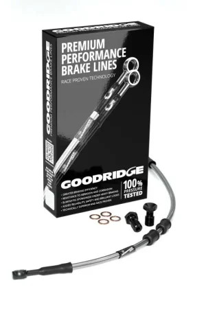 Authentic Goodridge 14-17 HD FXDWG (w/ABS) +2in Clear Brake Line Kit w/Black Fittings