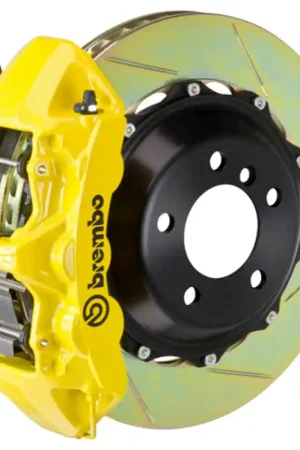 Brembo 04-17 WRX STi Front GT BBK 6 Piston Cast 355x32 2pc Rotor Slotted Type1-Yellow Crafted