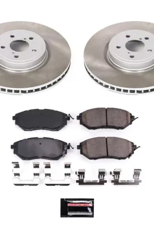 Power Stop 10-14 Subaru Outback Front Semi-Coated Rotor Kit Fan Favorite