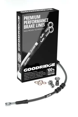 Warranty Included Goodridge 05-07 HD FLSTSC -2in Black Brake Line Kit w/Stainless Steel Fittings