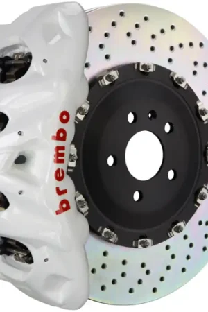 Order Now Brembo 02-18 G500/03-04 G55 Front GT BBK 8 Piston Cast 412x38 2pc Rotor Drilled- White