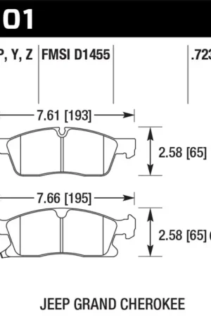 Shop Now Hawk 11-12 Dodge Durango / 11-12 Jeep Grand Cherokee Perf Ceramic Front Street Brake Pads