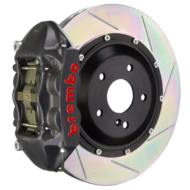 Handmade Brembo 10-15 Camaro SS/V6 Camaro ZL1 Rr GTS BBK 4 Pist Cast 380x28 2pc Rotor Slotted Type1-Black HA