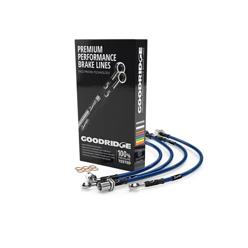 Goodridge 09-12 Nissan 370Z (Sport Model Only) Stainless Steel Brake Lines - Electric Blue Bulk Order