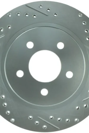 StopTech Select Sport 05-10 Ford Mustang GT Slotted and Drilled Rear Left Rotor Clearance