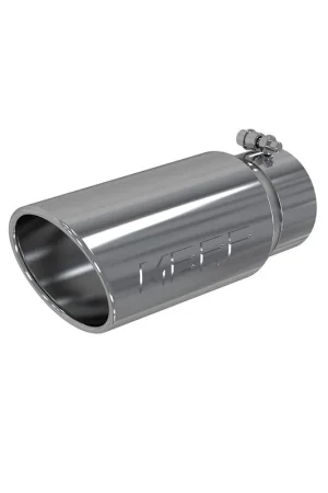 Exhaust Tail Pipe Tip 5 Inch O.D. Angled Rolled End 4 Inch Inlet 12 Inch Length T304 Stainless Steel MBRP Top Rated