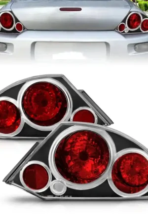 ANZO 2000-2005 Mitsubishi Eclipse Taillights Black Original