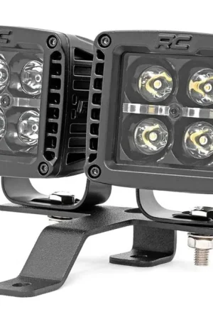 Authentic Jeep Quad LED Light Pod Kit -Black Series w/Amber DRL 18-20 JL 20-Up Gladiator Rough Country