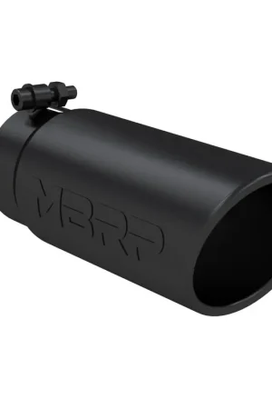 Latest Black Coated Tip, 4 Inch OD Angled Roll End End, 3.5 Inch Inlet, 10 Inch Length, MBRP
