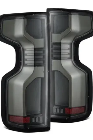 AlphaRex 19-24 Chevy Silverado 1500 / 20-24 2500HD/3500HD LUXX-Series LED Tail Lights Alpha Black Limited Edition