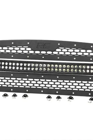 Dodge Mesh Grille 30 Inch Dual Row Black Series LED w/Cool White DRL 13-18 RAM 1500 Rough Country Express Delivery