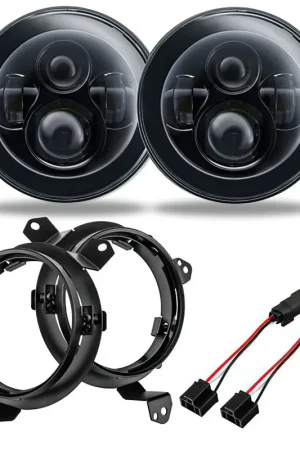7 in. High Powered LED Headlights, No Halo, Pair Special Offer
