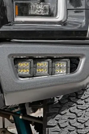 Free Delivery Ford Triple LED Fog Light Kit Black Series w/White DRL 17-19 F-150 Raptor Rough Country