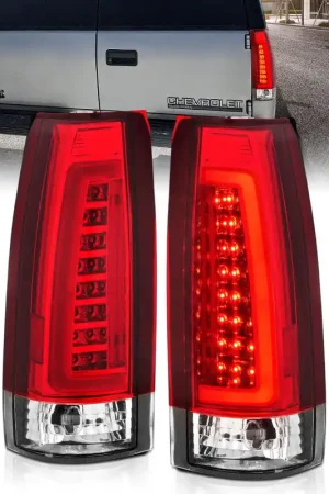 ANZO 1999-2000 Cadillac Escalade LED Taillights Chrome Housing Red/Clear Lens Pair Best Price