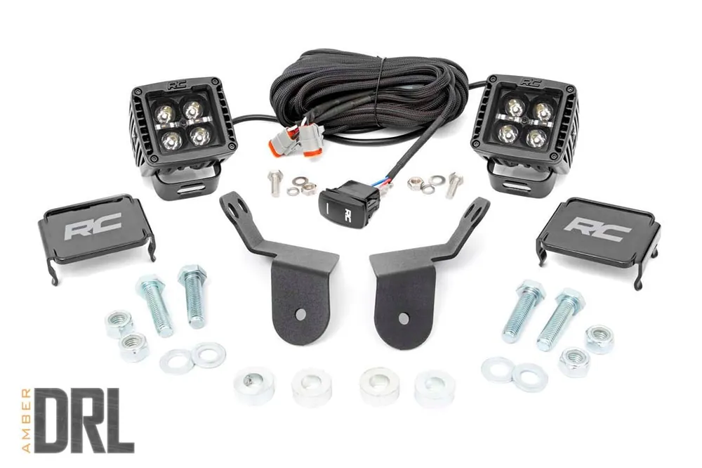 Honda Dual LED Cube Kit 2.0 Inch Black Series w/ Amber DRL 16-20 Pioneer Rough Country Latest