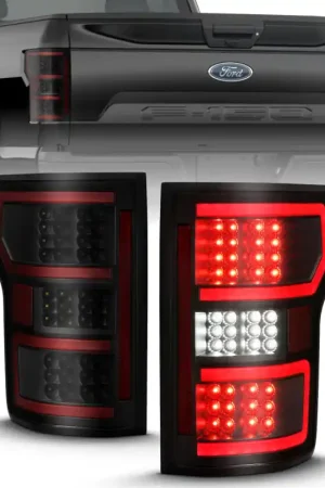ANZO 18-19 Ford F-150 LED Taillight Black Housing Clear Lens Red Light Bar W/Sequential Limited Edition