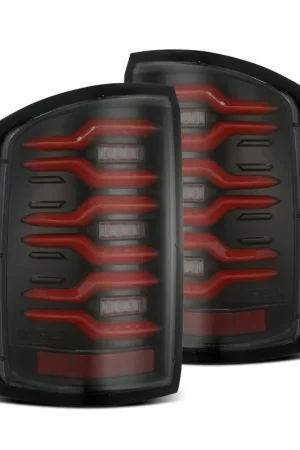 AlphaRex 14-18 GMC Sierra 1500/2500HD/3500HD LUXX-Series LED Tail Lights Blk/Red w/Actv Lgt Seq. Sig Buy Direct