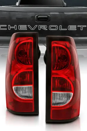 ANZO 2004-2007 Chevy Silverado Taillight Red/Clear Lens w/Black Trim (OE Replacement) Wholesale