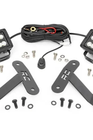 Toyota 2-inch LED Lower Windshield Ditch Kit (14-20 Tundra Black Series Flood Pattern) Rough Country Special Discount