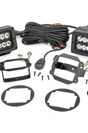 Editor’s Pick Jeep 2 Inch Cree LED Fog Light Kit Black Series 10-18 Wrangler JK Rough Country