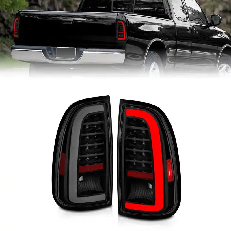 ANZO 00-06 Toyota Tundra (Std. Bed/Reg Cab) LED Taillights w/Light Bar Black Housing Smoke Lens Money Back Guarantee